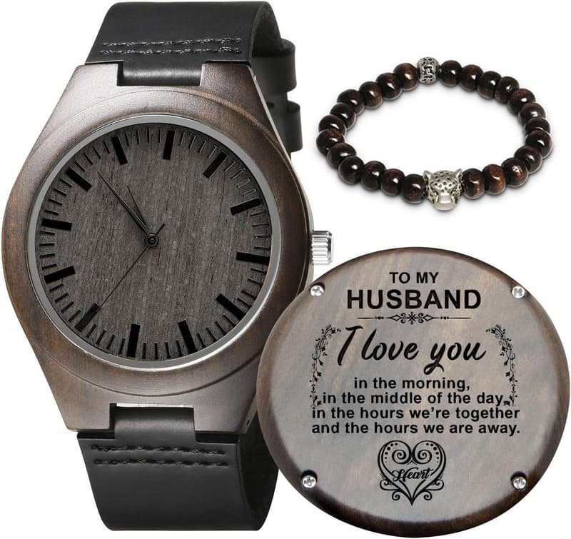 Personalized Wooden Watch for Dad - Handmade Gift for Father's Day