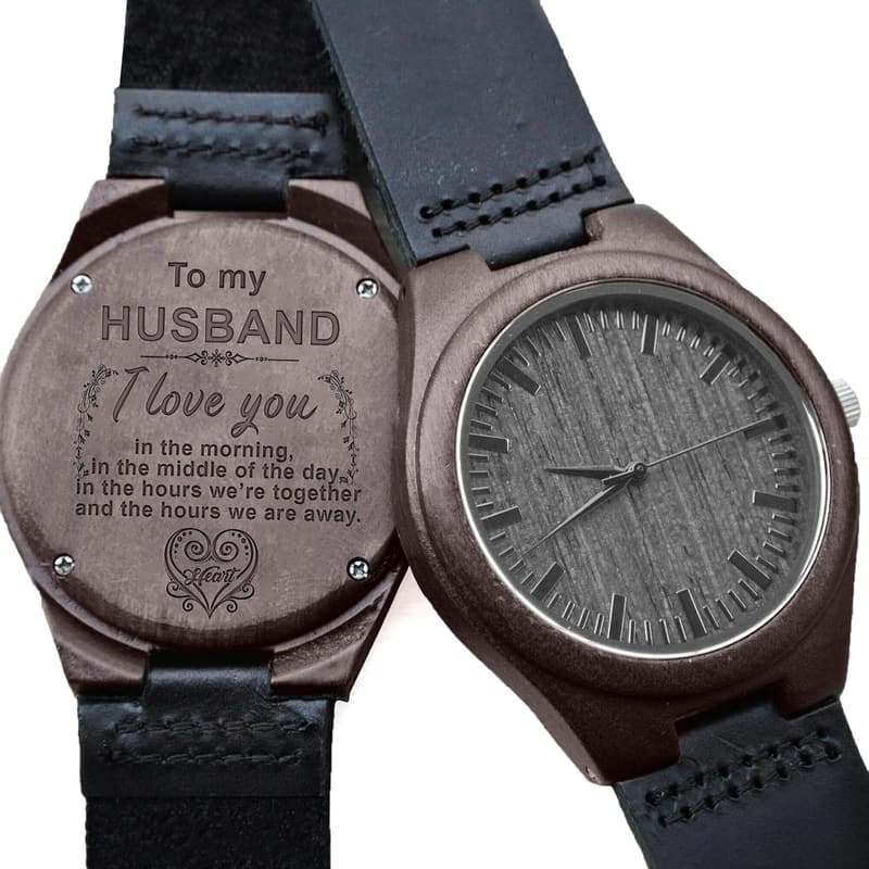 Personalized Wooden Watch for Dad - Handmade Gift for Father's Day