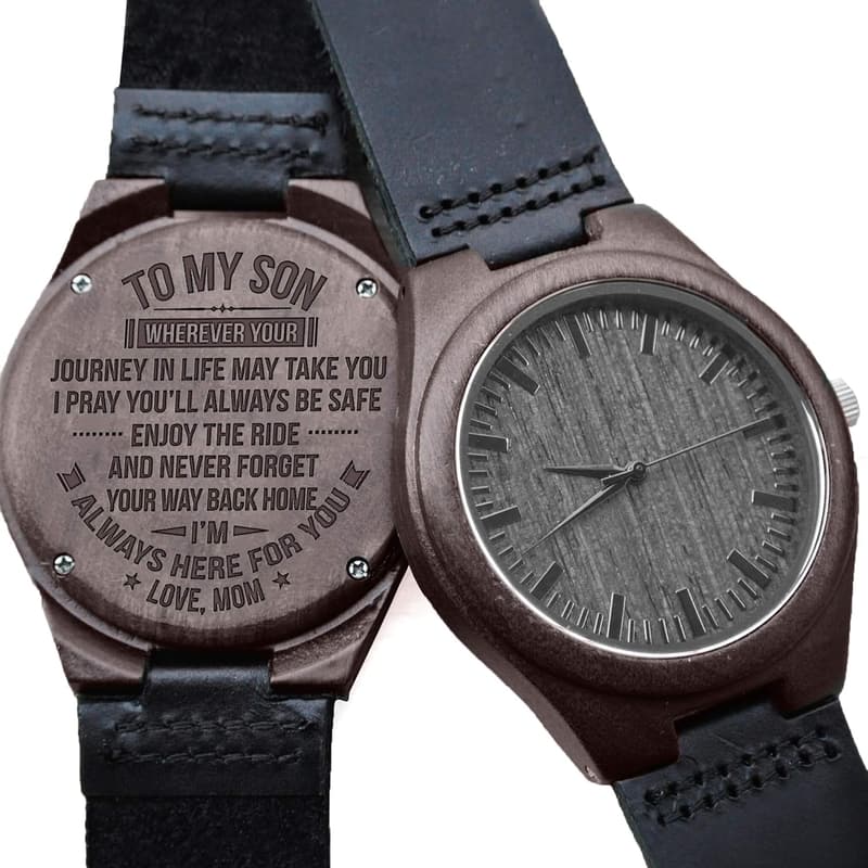 Personalized Wooden Watch for Dad - Handmade Gift for Father's Day