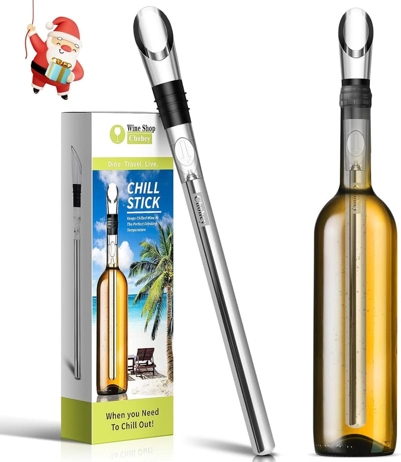 Stainless Steel 3-in-1 Wine Chiller with Aerator & Pourer