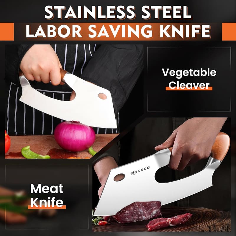 Professional Stainless Steel Meat Cleaver - Unique Gift for Parents