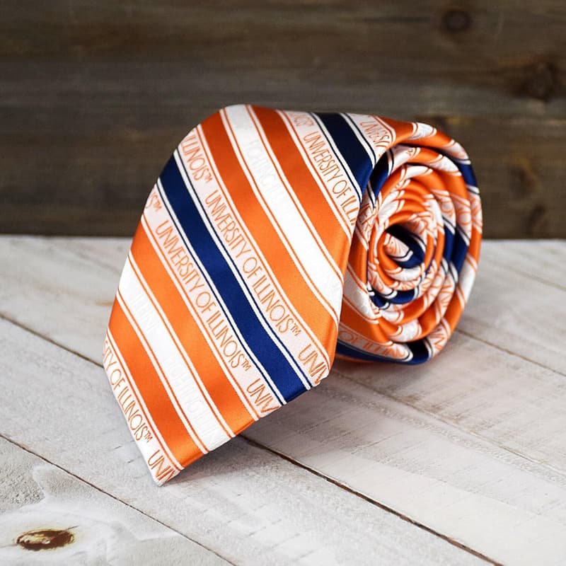 NCAA Men's Striped Microfiber Tie - Officially Licensed