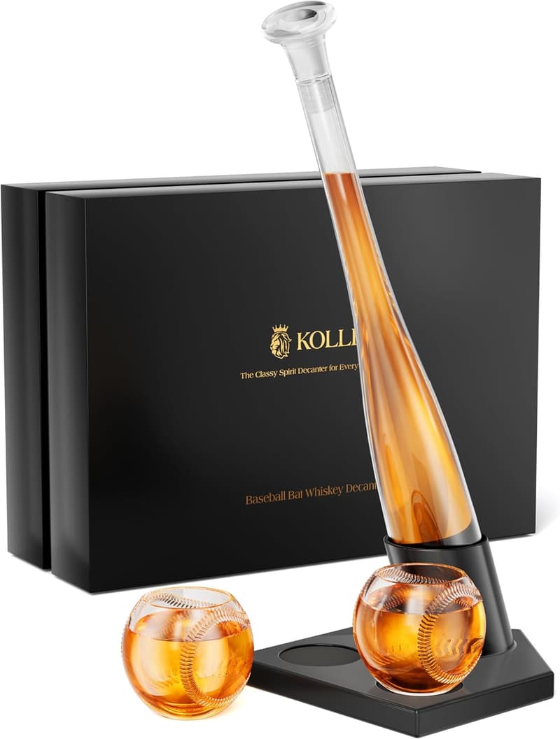 Baseball Bat Decanter Set for Men - Unique Birthday Gift