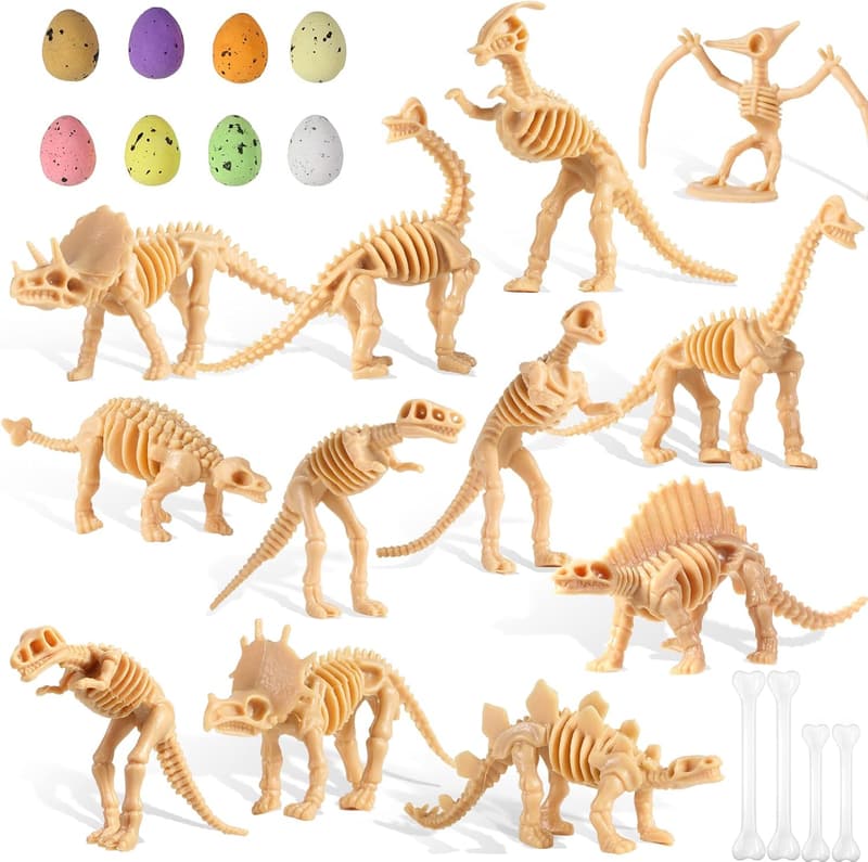 Dinosaur Fossil Dig Kit with Colorful Foam Eggs for Kids