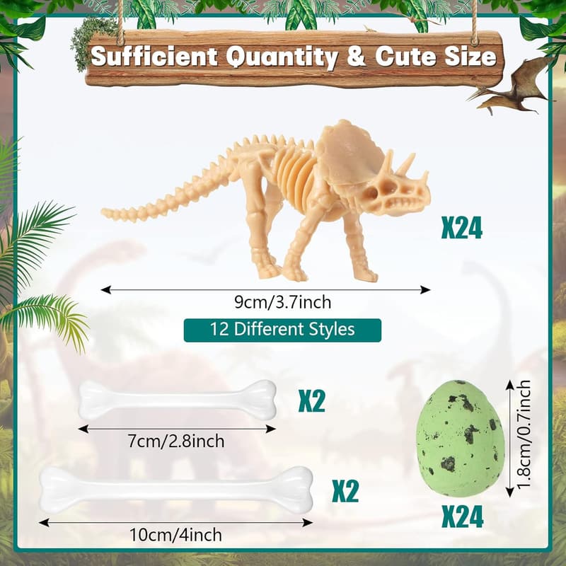 Dinosaur Fossil Dig Kit with Colorful Foam Eggs for Kids