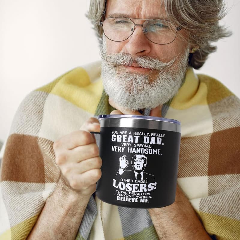 Father's Day 14 oz Black Tumbler Mug for Dads and Stepdads