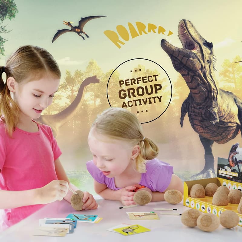 Dinosaur Egg Dig Kit - 12 Surprise Eggs for Kids 3-12