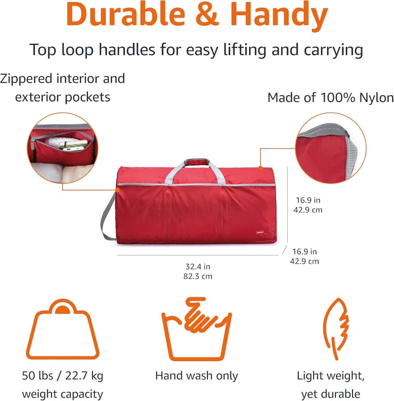 Extra Large Foldable Duffle Bag – Lightweight Nylon, 50-LB Capacity