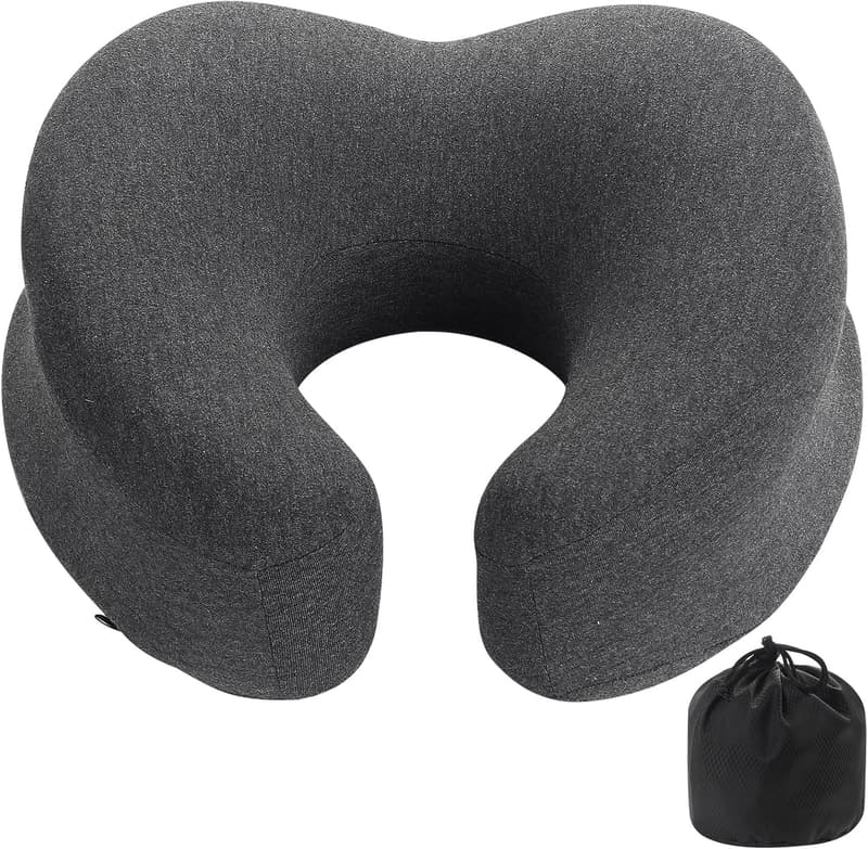 Memory Foam Face Down Pillow - Breathable and Skin Friendly (Black)