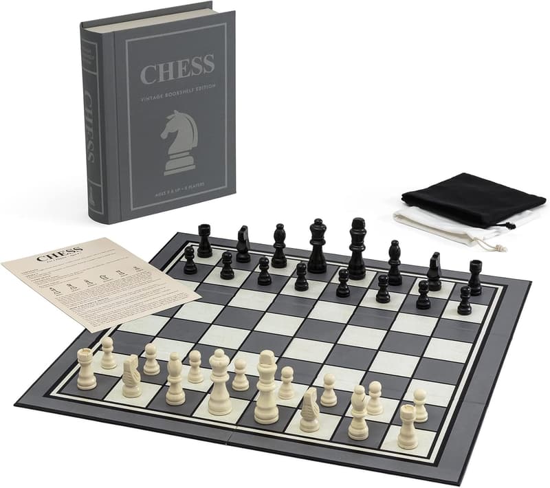 Vintage Bookshelf Chess Set by WS Game Company