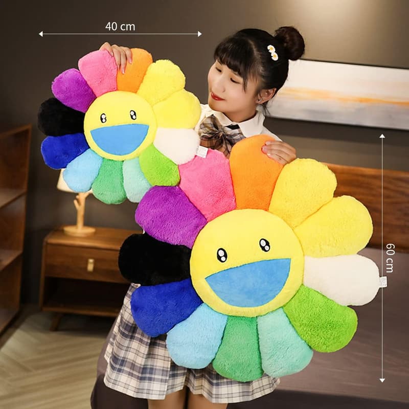 Colorful Flower-Shaped Throw Pillow for Room Decor