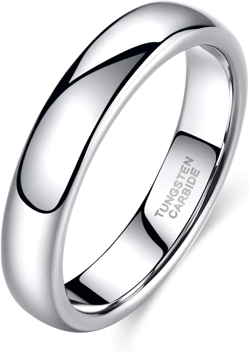 Tungsten Wedding Band Ring for Men & Women – Comfort Fit, High Polish