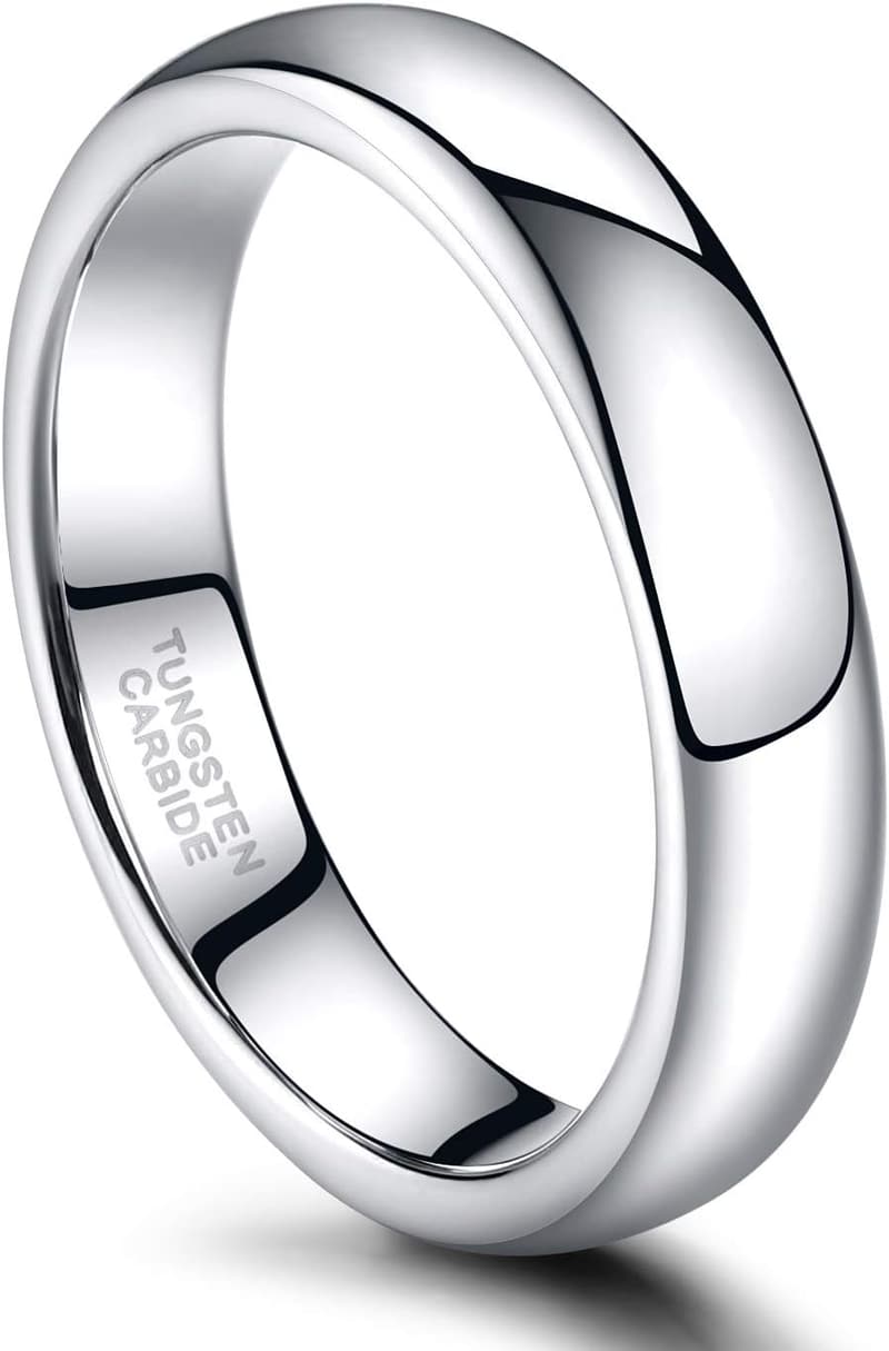 Tungsten Wedding Band Ring for Men & Women – Comfort Fit, High Polish