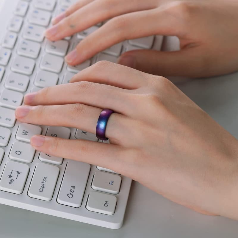 Women's Silicone Anniversary Ring - Breathable Design, 5.5mm Width