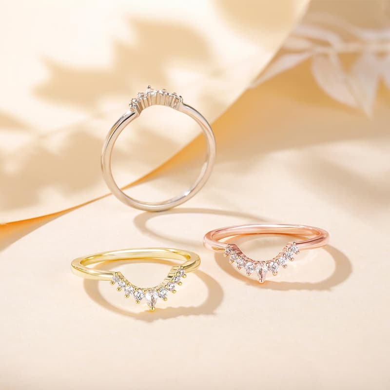 Stackable Engagement Rings for Women with CZ - Size 4-12
