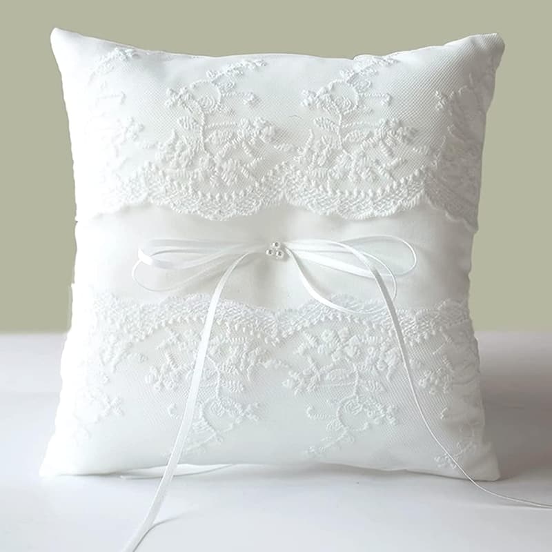 Lace Pearl Wedding Ring Pillow for Ring Bearer