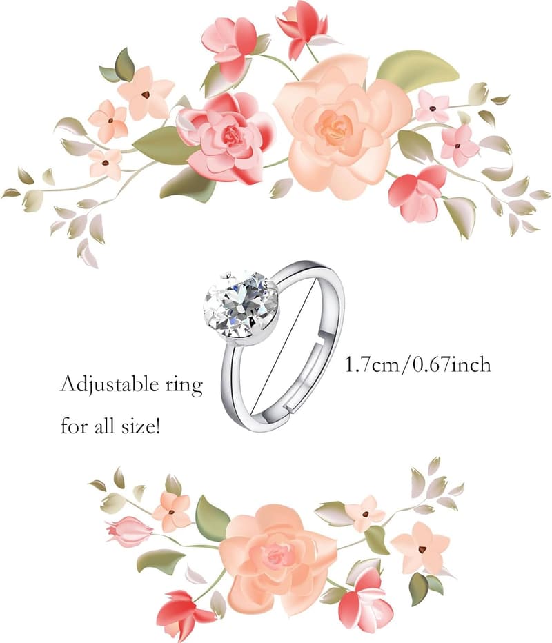 80-Piece Fake Diamond Engagement Rings Set for Bridal Shower