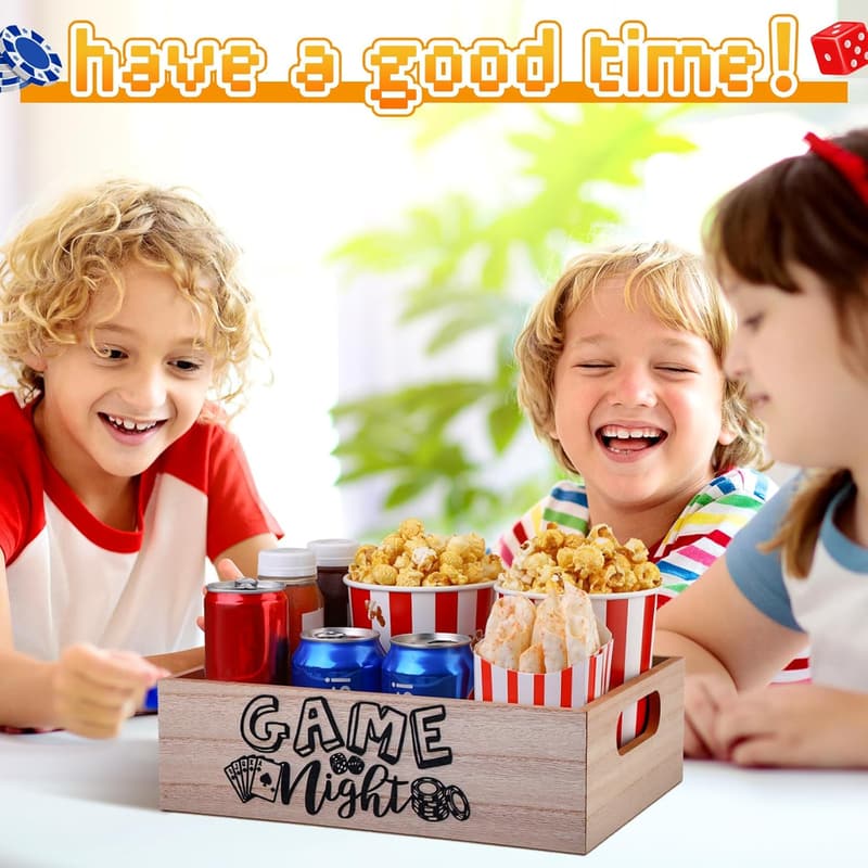 Reusable Wooden Snack Trays for Movie Night Gift Basket