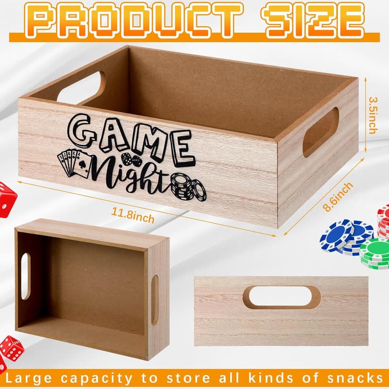 Reusable Wooden Snack Trays for Movie Night Gift Basket