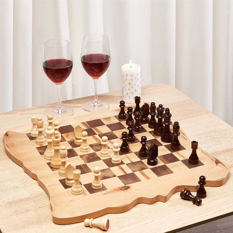 Large Wooden Chess Board Set with 3.5