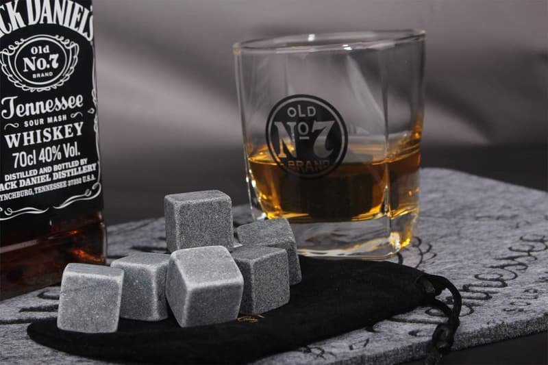 Whiskey Stones Gift Set - 9 Engraved Rocks for Dad's Birthday