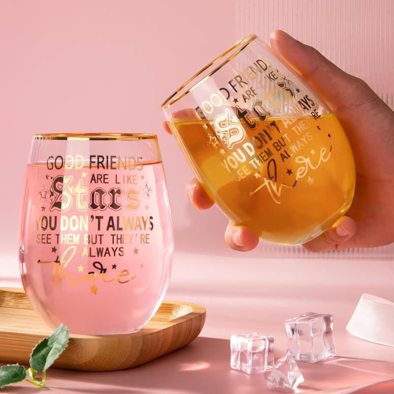 Birthday Gift for Best Friend - 18 Oz Wine Glass