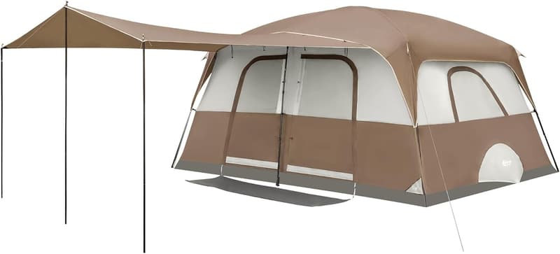 Family Camping Tent for 6-10 People with Porch & Water Resistance