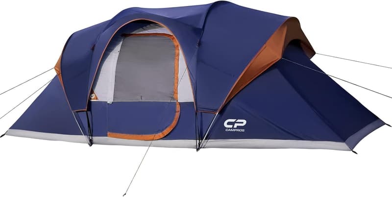 10-Person Waterproof Family Cabin Tent with Rainfly and Mesh Windows