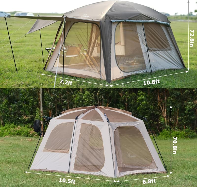 4-6 Person Waterproof Family Camping Tent with 3 Doors