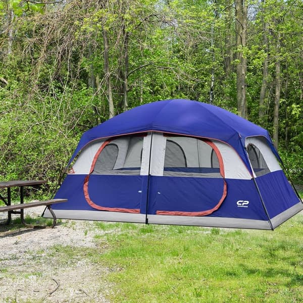 10-Person Waterproof Family Camping Tent with Rainfly