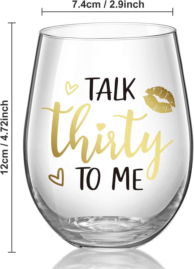 30th Birthday Stemless Wine Glass - 