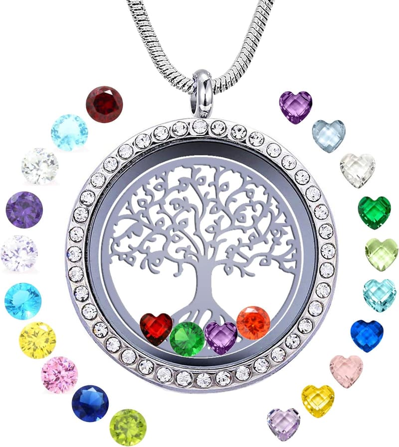 Family Tree of Life Floating Locket for Loved Ones