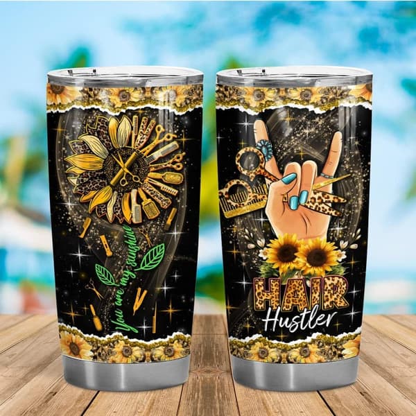 Hairstylist Gifts – 20oz Stainless Steel Tumbler with Sunflower Design