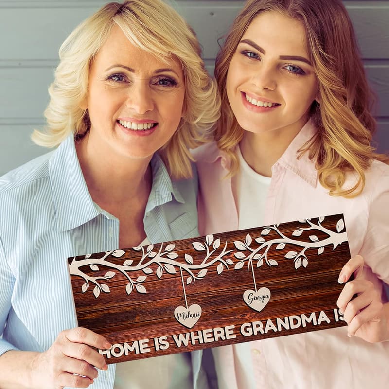 Mother's Day Personalized Family Tree Wall Art - Custom Wood Sign
