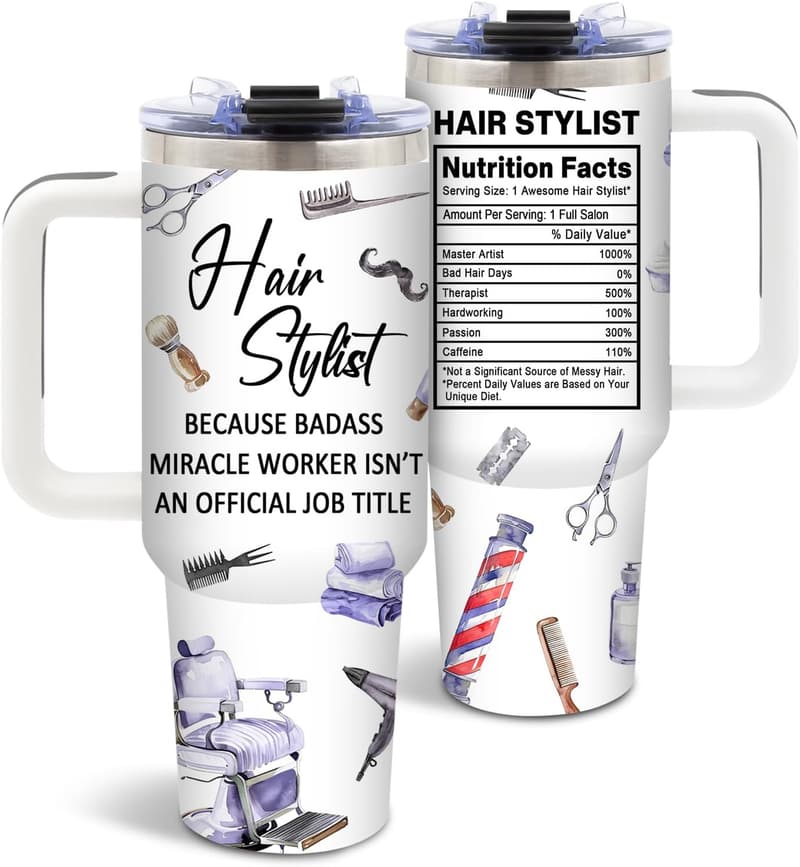 Hair Stylist Graduation Gift - 40 Oz Tumbler with Handle