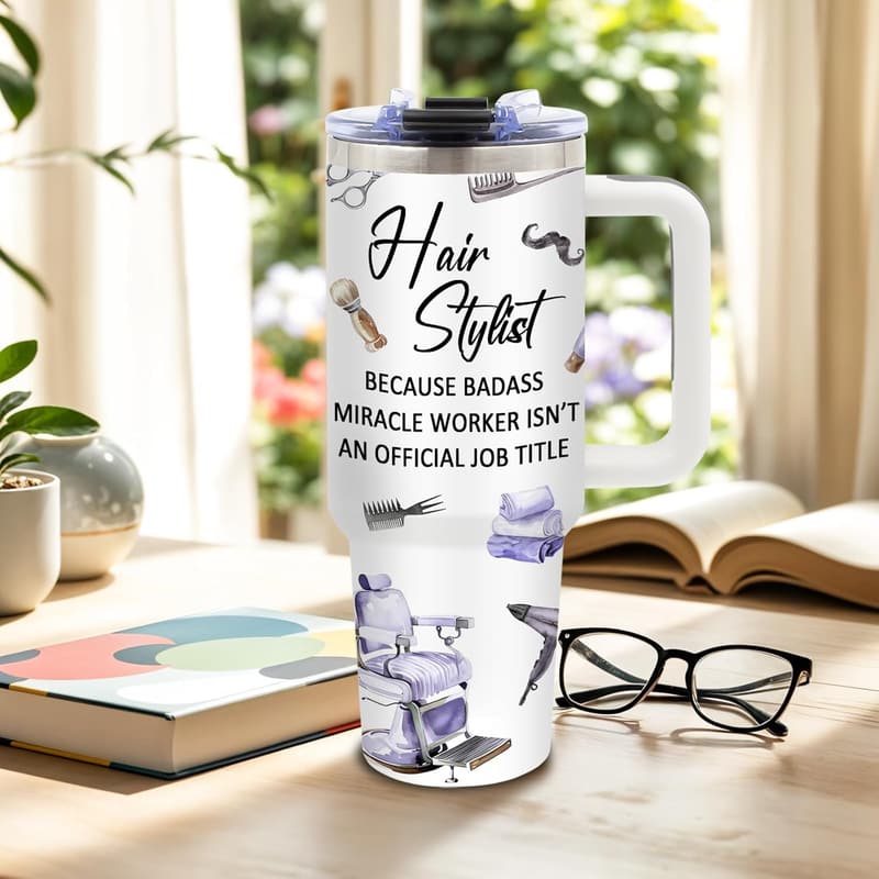 Hair Stylist Graduation Gift - 40 Oz Tumbler with Handle