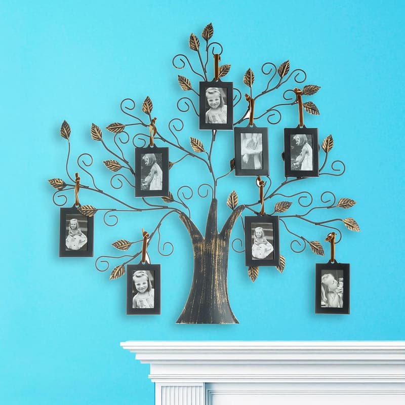 Mother's Day Family Tree Picture Frame with 14 Hanging Frames