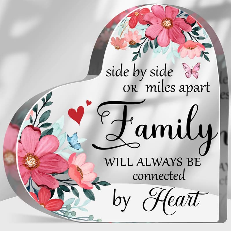 Family Connection Floral Acrylic Keepsake - Inspirational Gift
