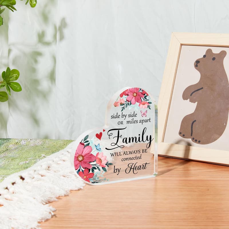 Family Connection Floral Acrylic Keepsake - Inspirational Gift