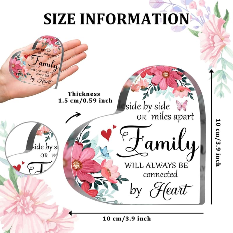 Family Connection Floral Acrylic Keepsake - Inspirational Gift