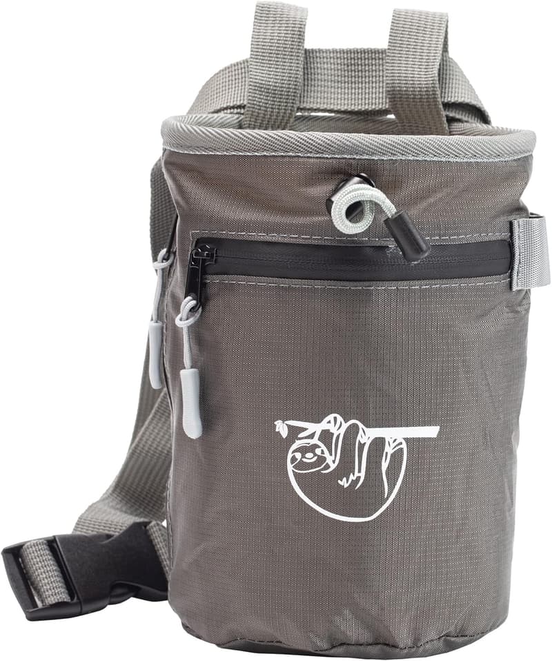 Rock Climbing Chalk Bag with Zipper Pockets for Bouldering