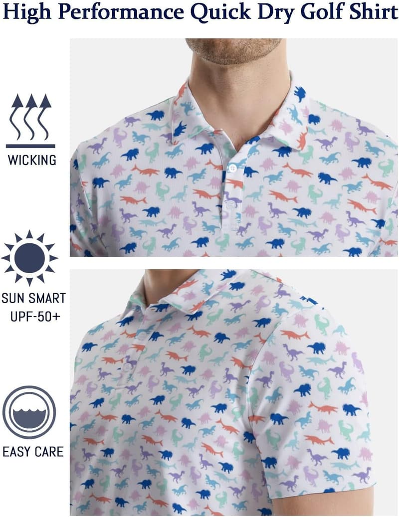 Men's Quick-Dry Golf Polos - Moisture-Wicking & Funny