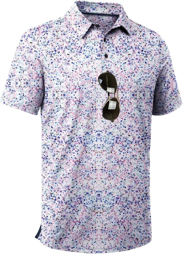 Men's Moisture-Wicking Golf Polo Shirt - Casual Patterns