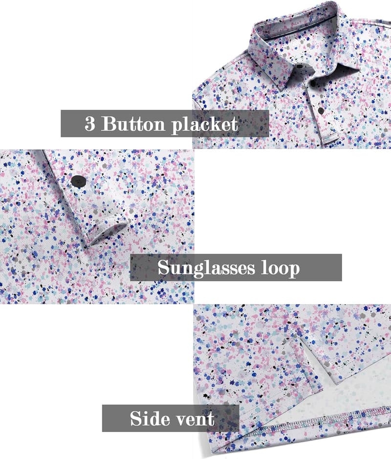 Men's Moisture-Wicking Golf Polo Shirt - Casual Patterns