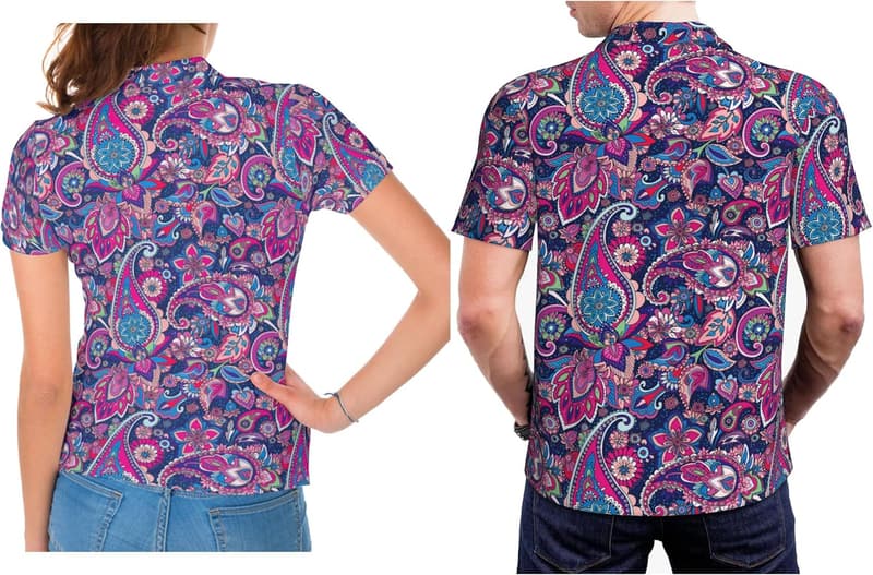 Matching Hawaiian Golf Shirts for Couples - Moisture-Wicking Polos