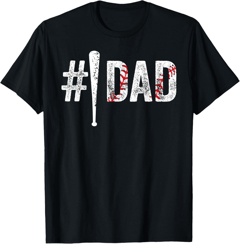 #1 Baseball Dad Funny Father's Day T-Shirt