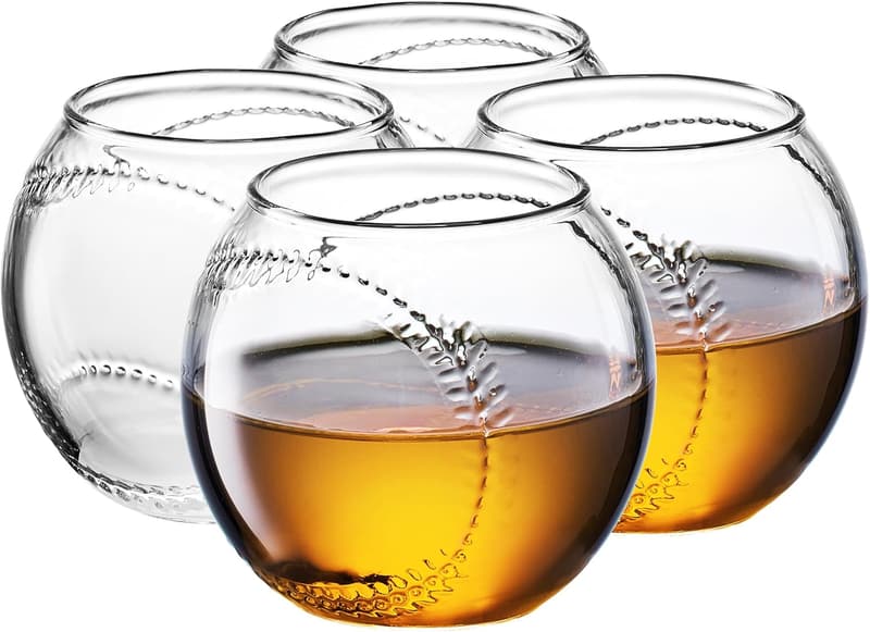 Baseball Whiskey Glass - 12oz Gift for Dads and Coaches