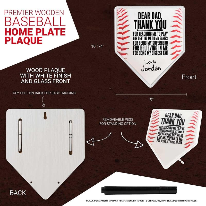 Father's Day Premier Baseball Home Plate Plaque