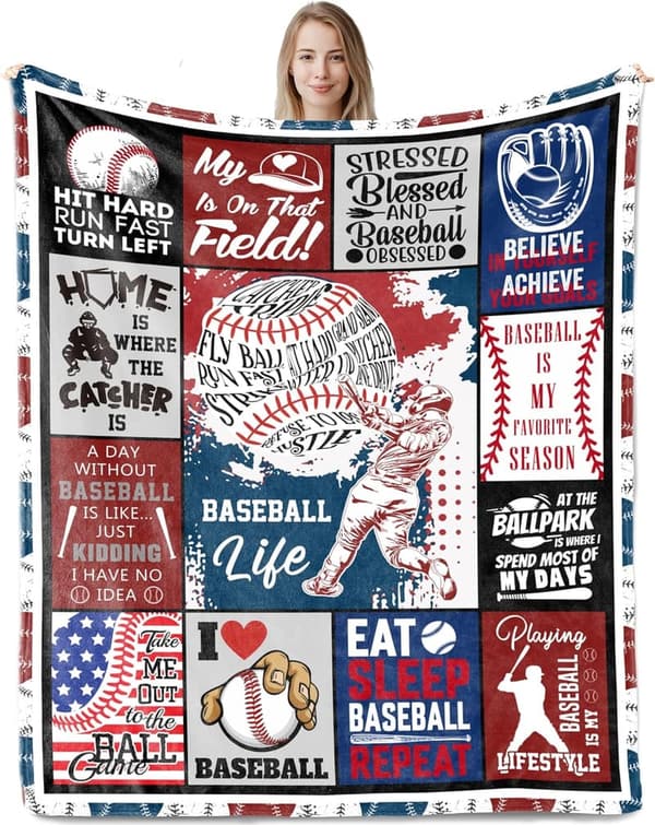 Baseball Gifts for Boys 8-12 - Unique Coach Blankets 50