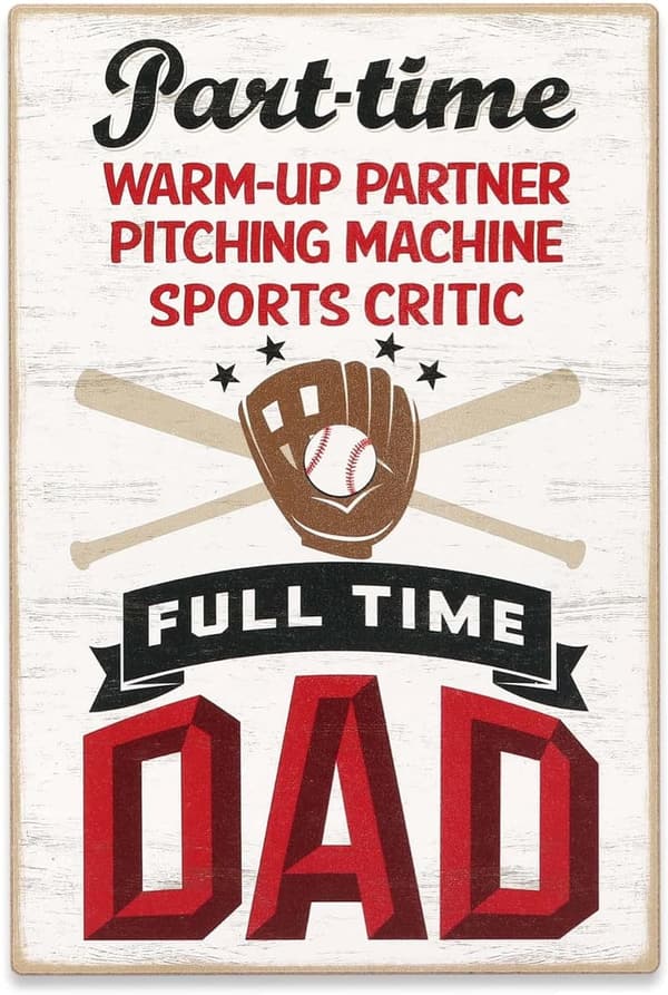 Baseball Dad Wood Wall Decor - Perfect Gift for Dads